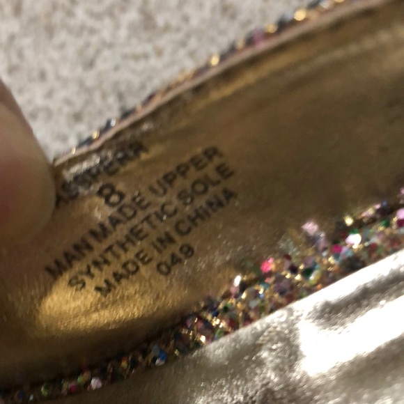 Madden Girl Shoes Heels Sparkly Gold Multi Colored SZ 8 - Picture 7 of 8